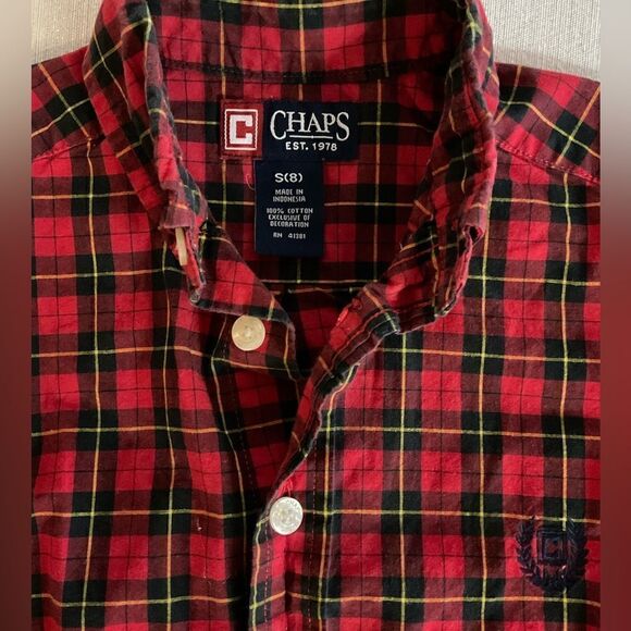 Chaps Boys Collared Button Up Long Sleeve Shirt - Picture 3 of 3